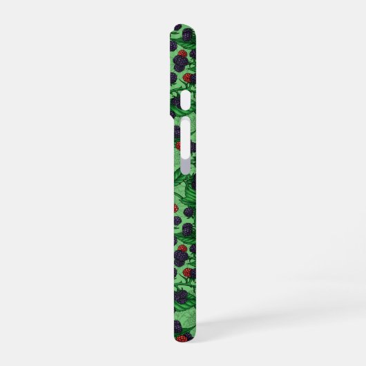 Coque iPhone 16 Blackberry en vert (Côté gauche)