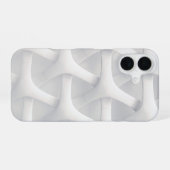 Coque iPhone 16 Blanc Géométrique 3D Moderne (Verso Horizontal)
