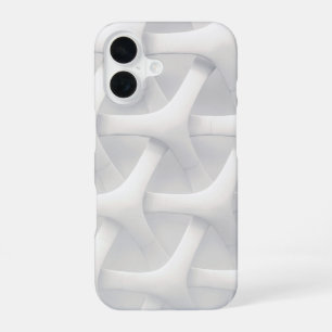 Coque iPhone 16 Blanc Géométrique 3D Moderne