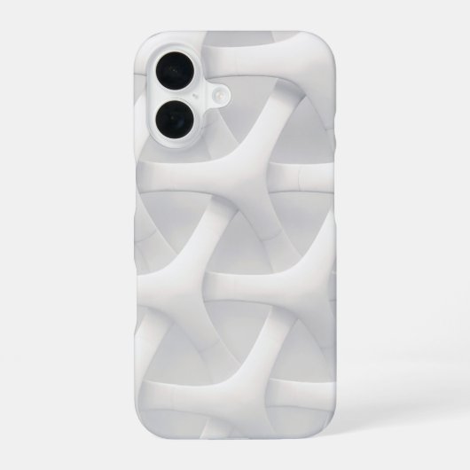 Coque iPhone 16 Blanc Géométrique 3D Moderne (Verso)