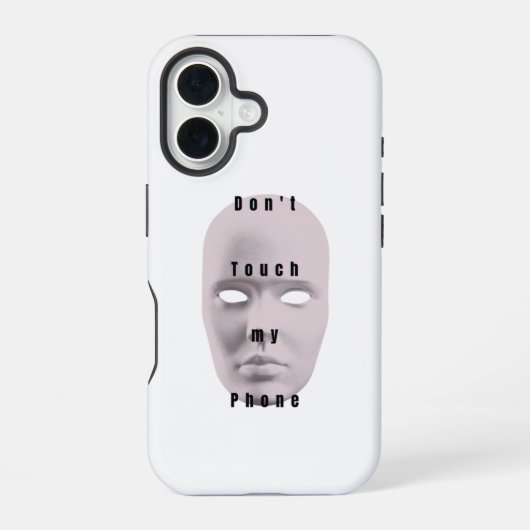 Coque iPhone 16 "Blanc N'touchez pas à la conception de mon téléph (Verso)