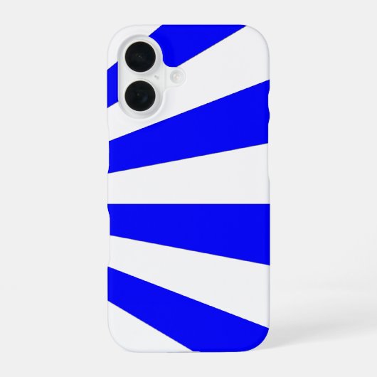Coque iPhone 16 Bleu cool rayures blanches (Verso)