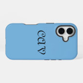 Coque iPhone 16 Bleu de Cornflower (Verso Horizontal)
