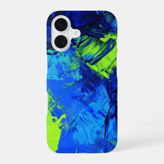 Coque iPhone 16 Bleu électrique et Grès vert _ coque iphone (Verso)