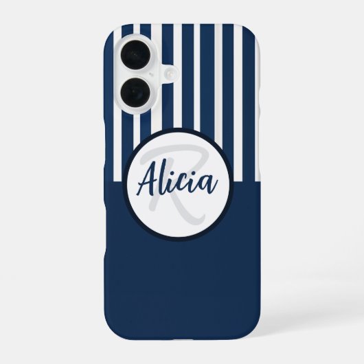 Coque iPhone 16 Bleu et blanc avec bloc de couleur (Verso)