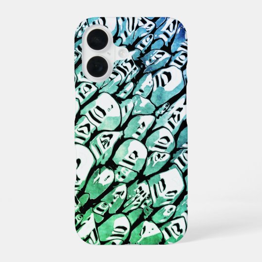 Coque iPhone 16 Bleu et vert (Verso)