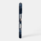 Coque iPhone 16 Bleu foncé simple avec flocons de neige (Côté droit)
