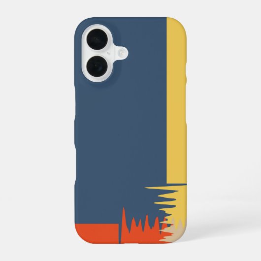 Coque iPhone 16 Bleu Jaune Rouge Crème (Verso)