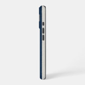 Coque iPhone 16 Bleu marine et crème rayure verticale sans couture (Côté gauche)