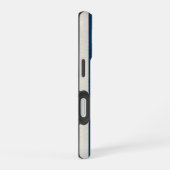 Coque iPhone 16 Bleu marine et crème rayure verticale sans couture (Côté droit)