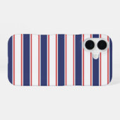 Coque iPhone 16 Bleu marine et rouge (Verso Horizontal)