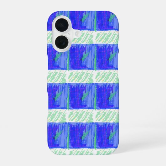 Coque iPhone 16 Bleu Nautique Abstrait le Plus Cool (Verso)