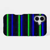 Coque iPhone 16 Bleu Noir Grandes Vertes (Verso Horizontal)