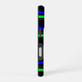 Coque iPhone 16 Bleu Noir Grandes Vertes (Côté droit)