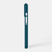 Coque iPhone 16 Bleu sarcelle profond Monogramme personnalisé (Côté gauche)