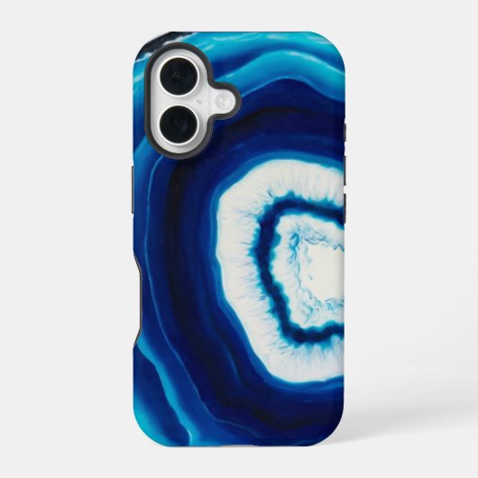Coque iPhone 16 Bleu tranche d'âge | Abstrait (Verso)