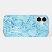Coque iPhone 16 Bleu Turquoise À Monogramme (Verso Horizontal)