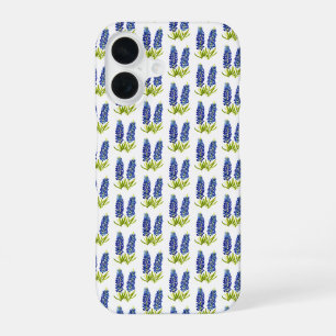 Coque iPhone 16 Bleus Texas Fleurs Bleues Aquarelle