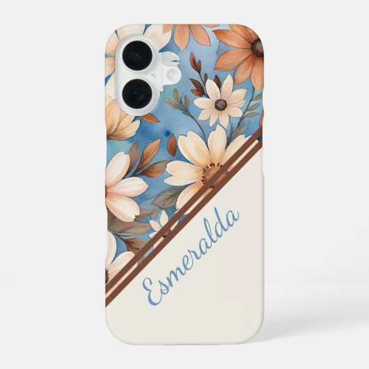 Coque iPhone 16 Blooms d'automne Pastel (Verso)