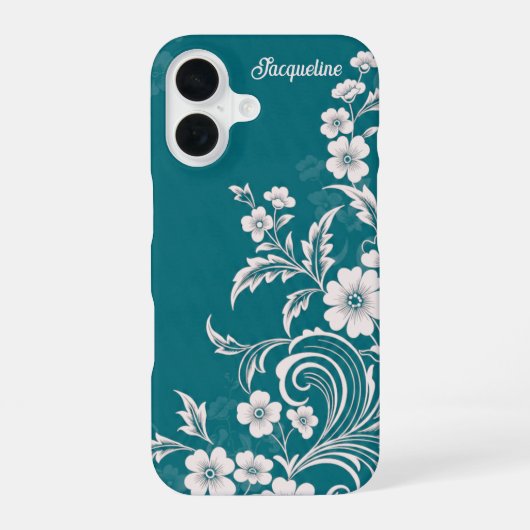 Coque iPhone 16 Blooms verdoyants enchantés (Verso)