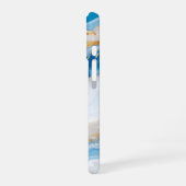 Coque iPhone 16 Blue Agate Marble with Gold Veins – Elegant (Côté gauche)