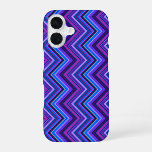 Coque iPhone 16 Blue and purple zigzag