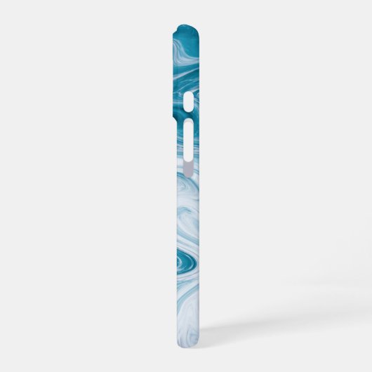 Coque iPhone 16 Blue Beach Waves Abstract (Côté gauche)