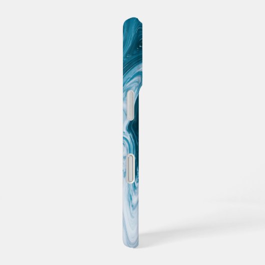 Coque iPhone 16 Blue Beach Waves Abstract (Côté droit)