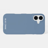 Coque iPhone 16 Blue Crane bleu color (Verso Horizontal)