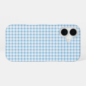 Coque iPhone 16 Blue Gingham Phone Case (Verso Horizontal)