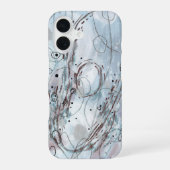 Coque iPhone 16 Blue Gray Contemporary Abstract Design (Verso)