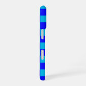 Coque iPhone 16 Blue Monochrome Checkerboard Pattern (Côté droit)