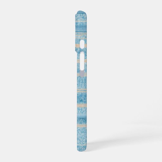 Coque iPhone 16 Blue Patchwork Stripe Phone Case (Côté gauche)