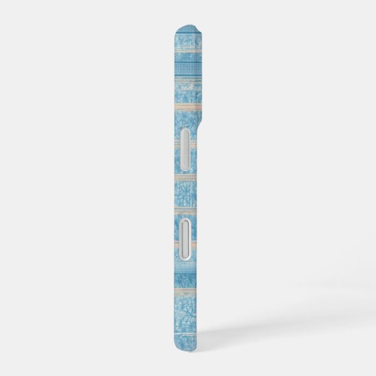 Coque iPhone 16 Blue Patchwork Stripe Phone Case (Côté droit)