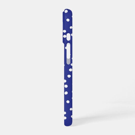 Coque iPhone 16 Blue Polka Dot Pattern Phone Case (Côté gauche)