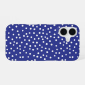 Coque iPhone 16 Blue Polka Dot Pattern Phone Case (Verso Horizontal)