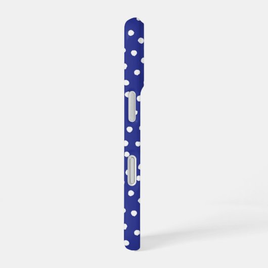 Coque iPhone 16 Blue Polka Dot Pattern Phone Case (Côté droit)