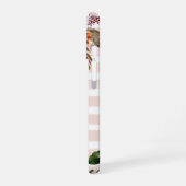 Coque iPhone 16 Boho Blooms Blush Rayure Monogramme (Côté gauche)