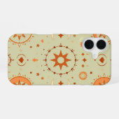 Coque iPhone 16 Boho Céleste | Astrologie Vert Menthe Soleil & Lun (Verso Horizontal)