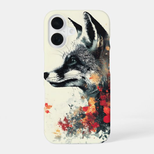 Coque iPhone 16 Boho Floral Fox Faune Nature (Verso)