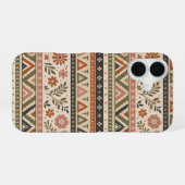 Coque iPhone 16 Boho Folk Floral Geometric Seamless Pattern (Verso Horizontal)
