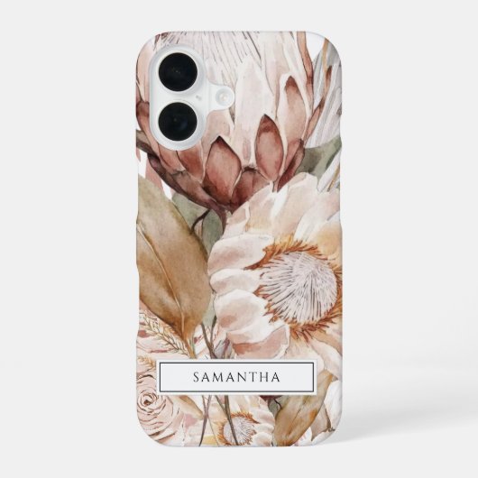 Coque iPhone 16 Boho Rustique Botanique Terracotta (Verso)