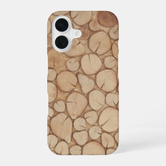 Coque iPhone 16 bois de chauffage empilé (Verso)