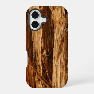 Coque iPhone 16 Bois Texturé Aspect Écorce de Cèdre