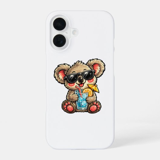 Coque iPhone 16 Boisson Cool Koala (Verso)