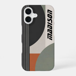 Coque iPhone 16 Boîte artistique géométrique de style moderne du m