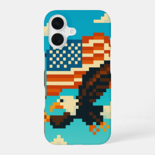 Coque iPhone 16 Boîtes téléphoniques American Eagle Pixel Art