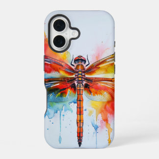 Coque iPhone 16 Boîtier de téléphone couleur dragonfly Watercolor