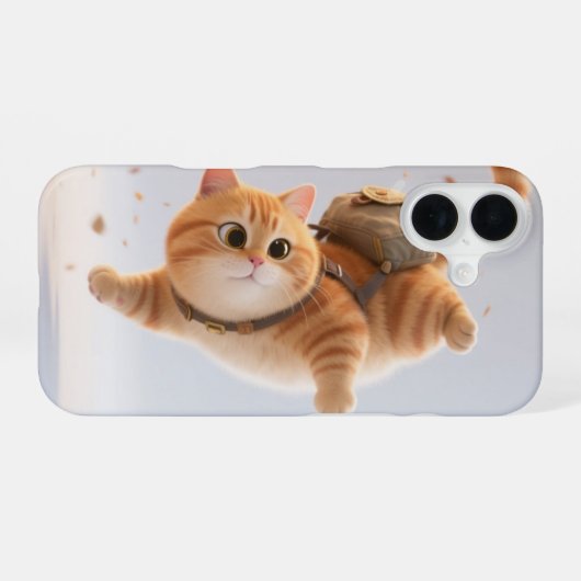 Coque iPhone 16 Boîtier de téléphone de chat Kawaii (Verso Horizontal)