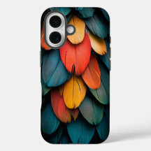 Boîtier de téléphone en plume Macaw exotique